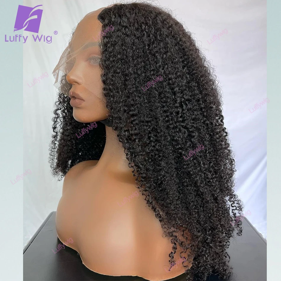 Thin Part V Part Wig Human Hair No Leave Out Afro Kinky Curly Brazilian Remy U Part Wigs 180Density Glueless For Black Women