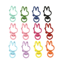 10Pcs Rabbit Shape Lobster Clasp Carabiner Clip Swivel Trigger Buckle KeyRing KeyHooks Retaining Ring DIY Keychain Accessories