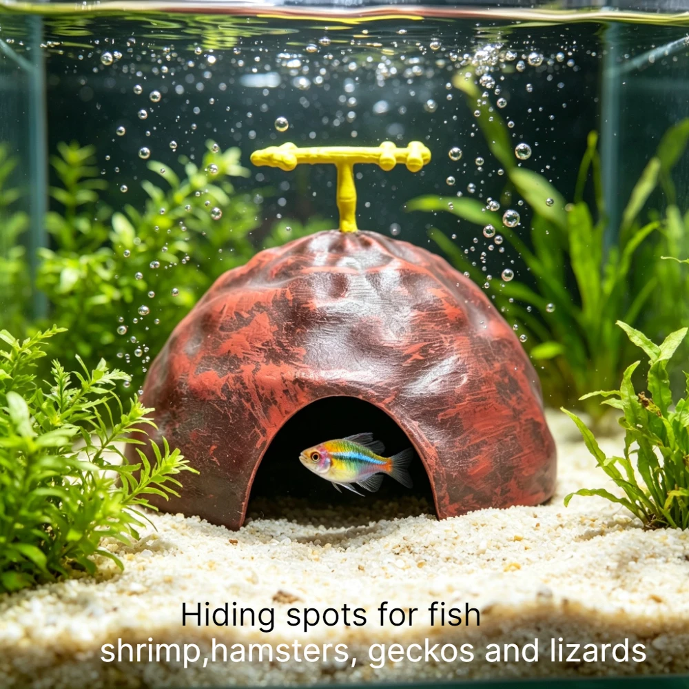 Tauchfähiges Aquarium-Dekorationshaus im Ozean-Stern-Design, Fisch- und Garnelen-Versteck, Höhlen-Ornament, Eidechsen-Zubehör