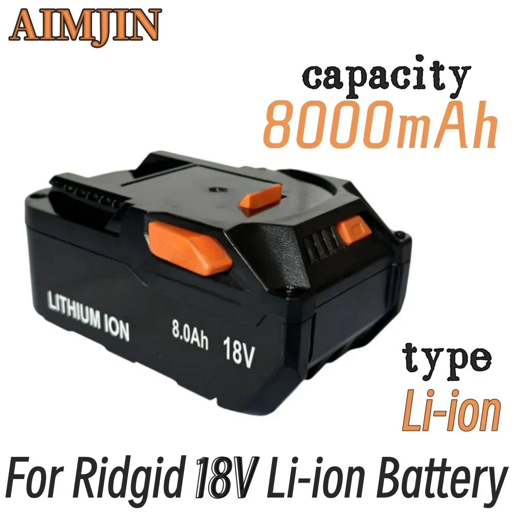 Lithium-Ion Battery 18V Battery 8.0AH For RIDGID/AEG  R840087 R840085 L1815R L1850R L1830R R840083 Series Cordless Power Tool