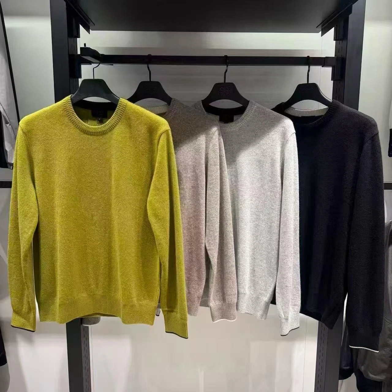 26 Men Crew Neck Pullover Wool Knit Golf Sweater Warm Long Sleeve Baseball Sport Top Slim Fit Outdoor Golf Apparel