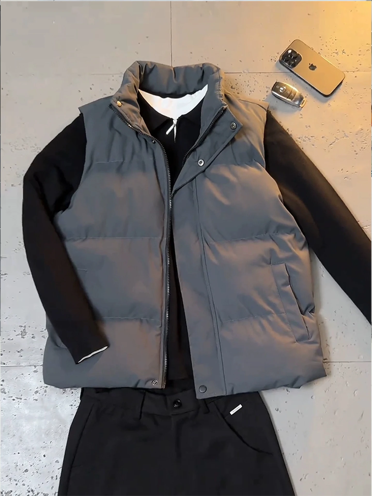 

Мужской зимний утепленный жилет-накидка без рукавов, спортивный хлопковый жилет-пальто