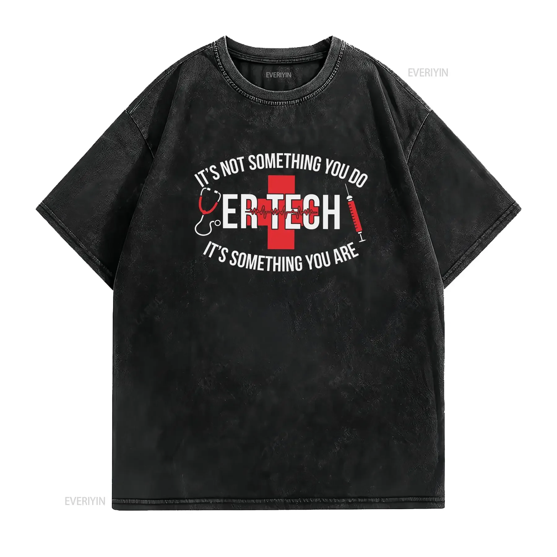 ER Tech Technicians Emergency Room Technician T Shirt vintage Washed homme Unisex designer clothes Top For Everyday Wear