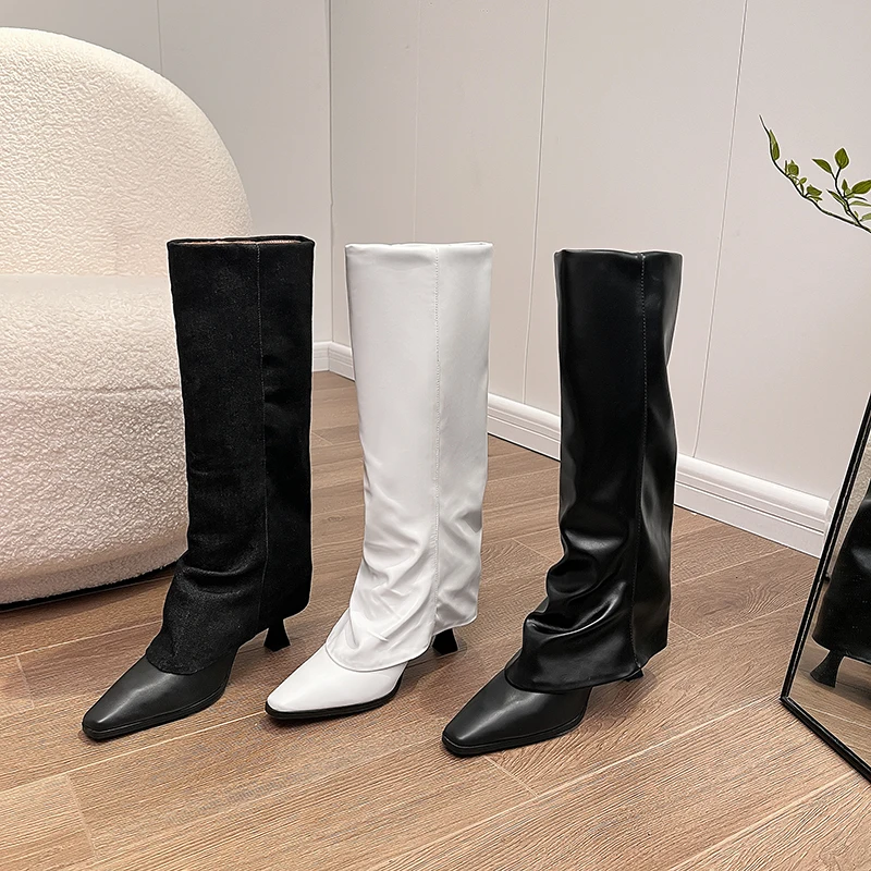 2024 New Women's High-Leg Trouser Boots With High Heels Are Comfortable, Versatile And Breathable