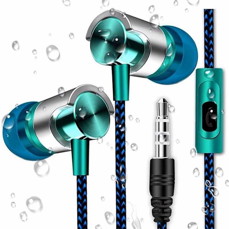 Auriculares intrauditivos con cable de 3,5mm, auriculares intrauditivos con cancelación de ruido, diseño ergonómico, estéreo HIFI, para música deportiva