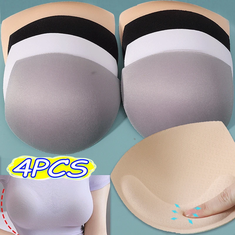 1/2Pair 3D Thicken Push Up Bra Chest Pad Breathable Bra Pads Inserts Removable Women\'s Sports Cups Bra Pads Swimsuit Insert