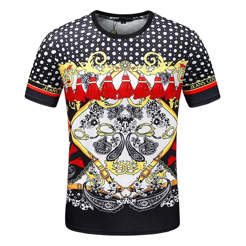 Camiseta con estampado 3D para hombre, camisa de manga corta, de marca de lujo, a la moda, para adultos, novedad de 2024