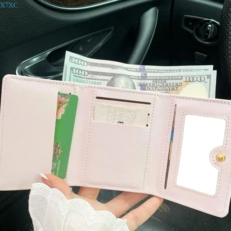 

X7XC Womens Wallet with Card Holder Coin Purse Stylish Change Purse Sweet Bows Short Purse PU Leather Wallet for Travel