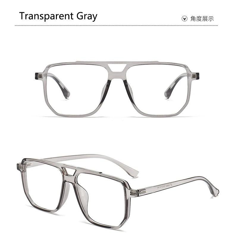 Optische Brillen Rahmen Mode Retro Pilot Doppel Brücke Gläser TR90 Ultra Licht Brillen Große Größe Mann Spektakel – Detail 9