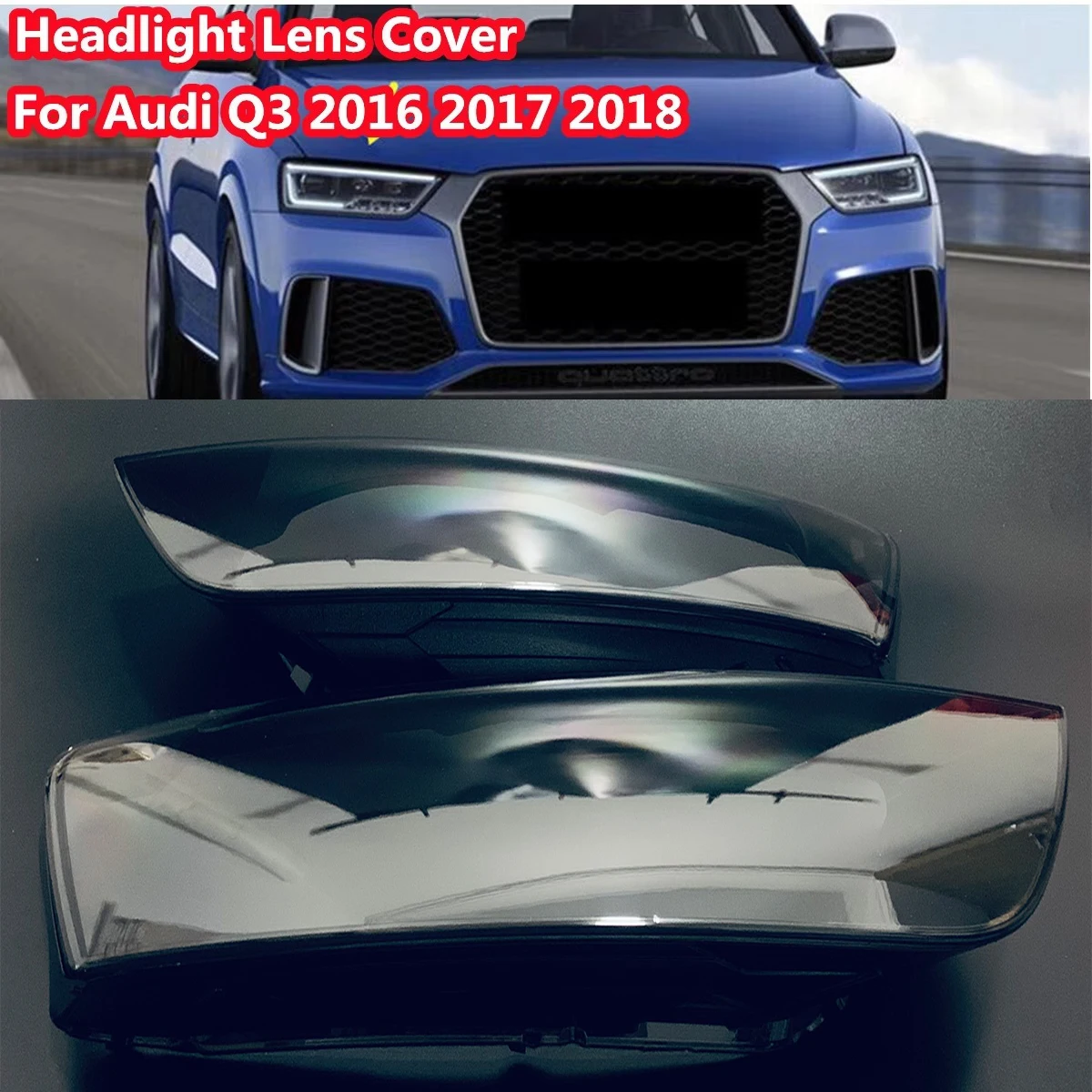 

Для Audi Q3 2016 2017 2018 налобный фонарь крышка объектива прозрачный корпус автомобильного налобного фонаря прозрачный абажур
