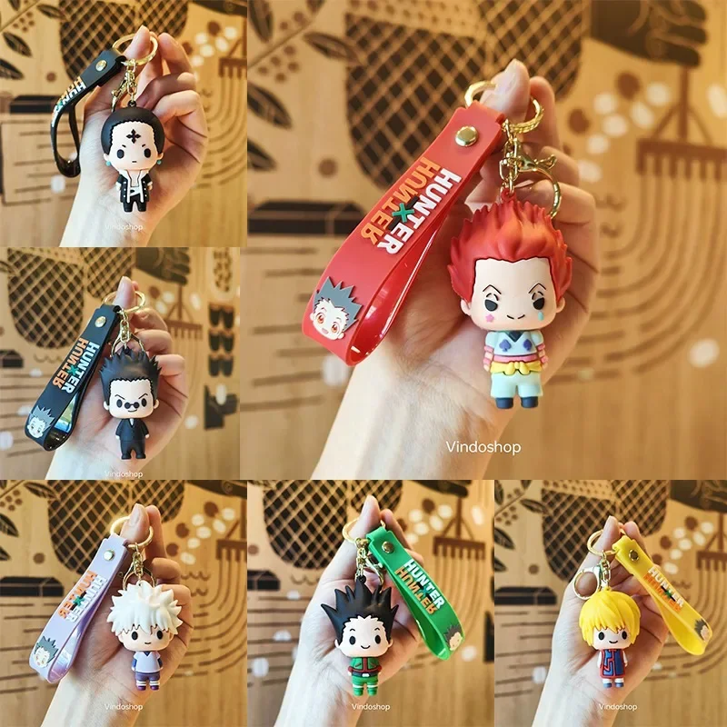 Full Time Hunter Hisoka Character Keychain Anime Silicone Student Backpack Key Pendant Accessories Children's Toy Birthday Gift