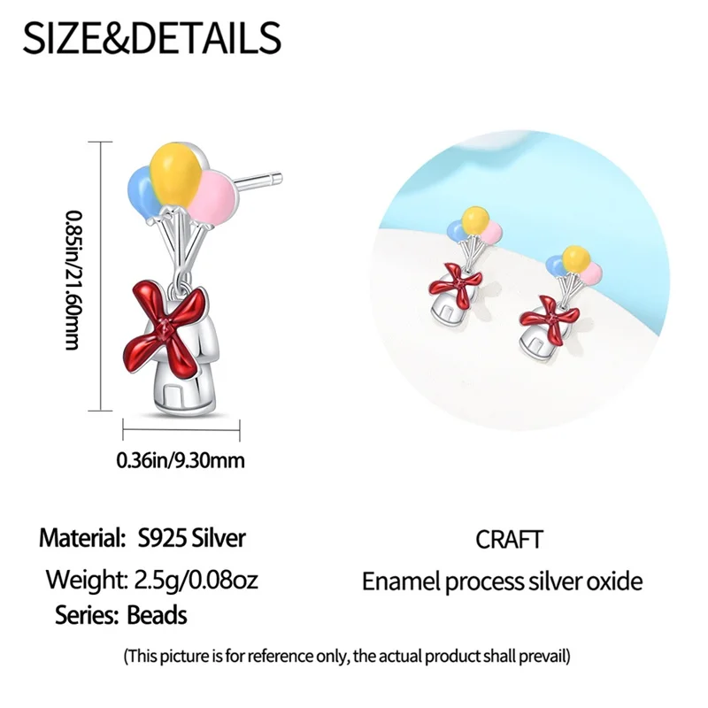 2024 New Charm S925 Sterling Silver Travel Windmill Earrings For Women Simplicity Earrings Engagement Anniversary Jewelry Gift