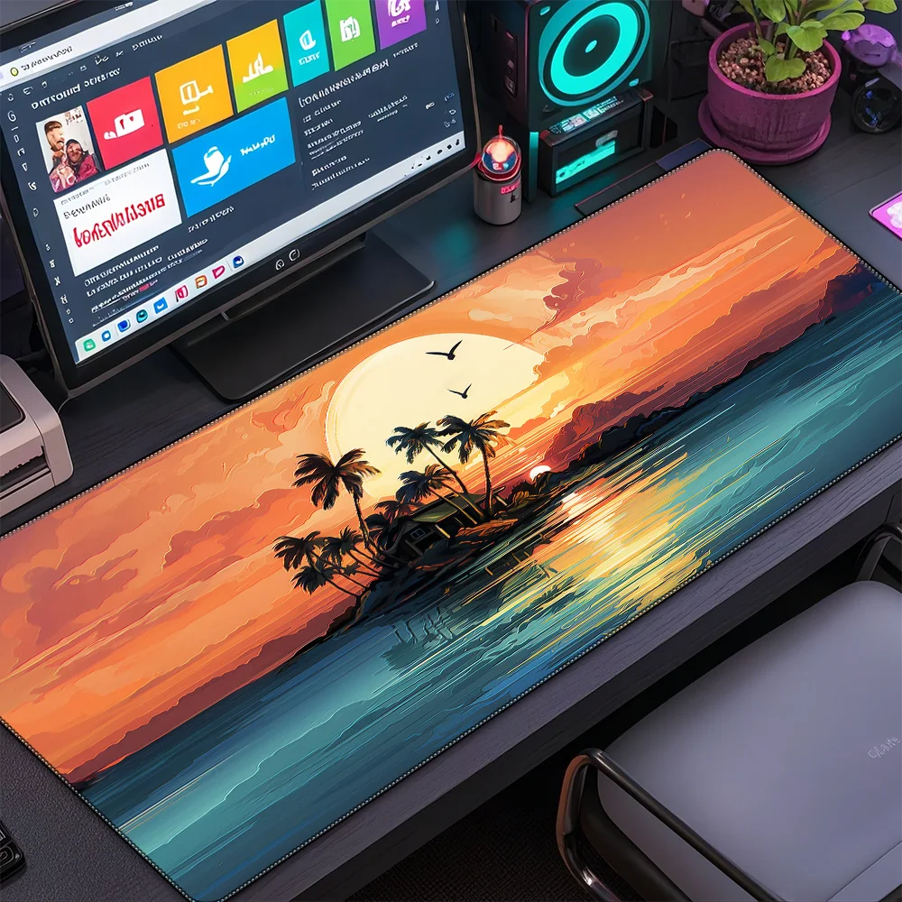 

Sea Breeze Moon Waves Island Japanese Style Mouse Pad Keyboard Pad Desktop Pad