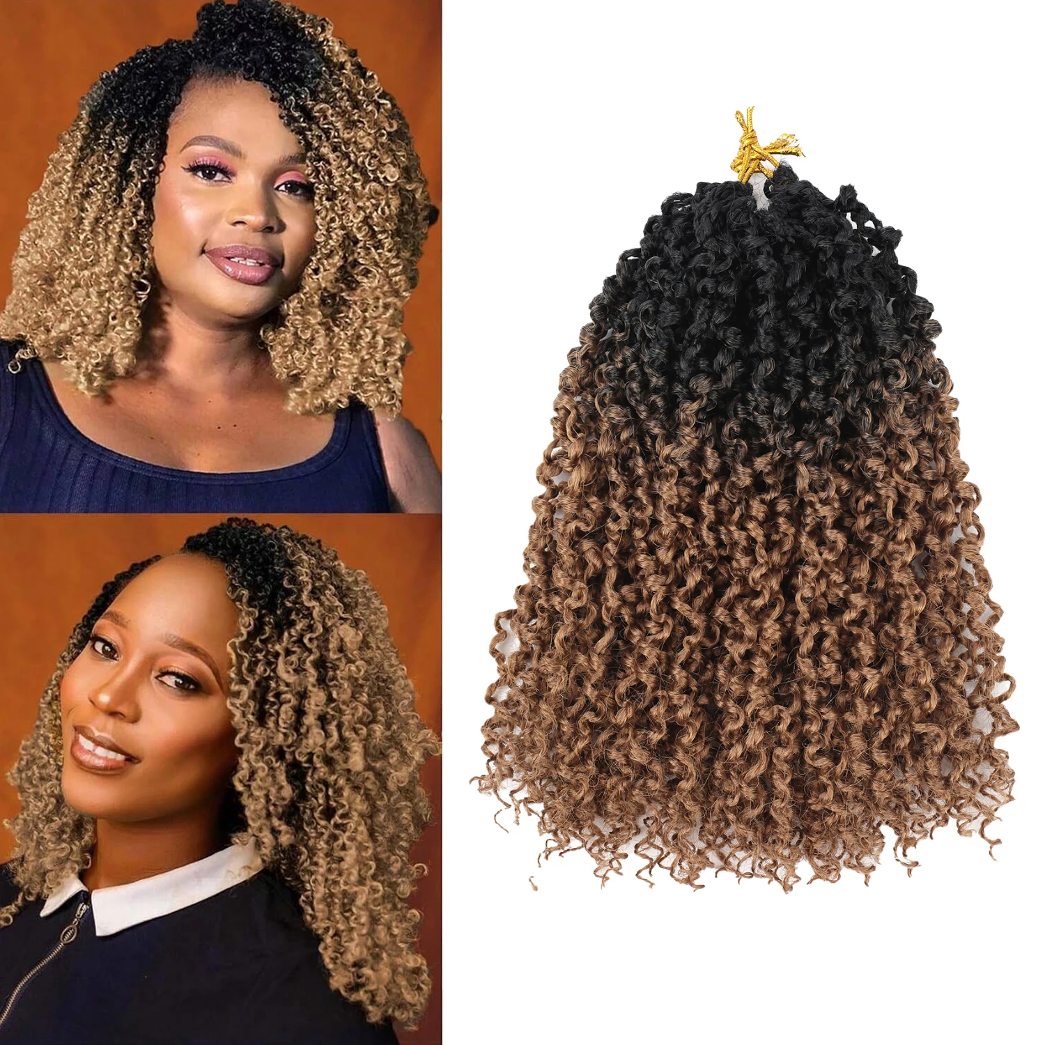 Yanky Twist Crochet Hair 10 Inch Pre-Twisted Curly Braiding Hair Extensions Pre-looped Senegalese Twist Braids