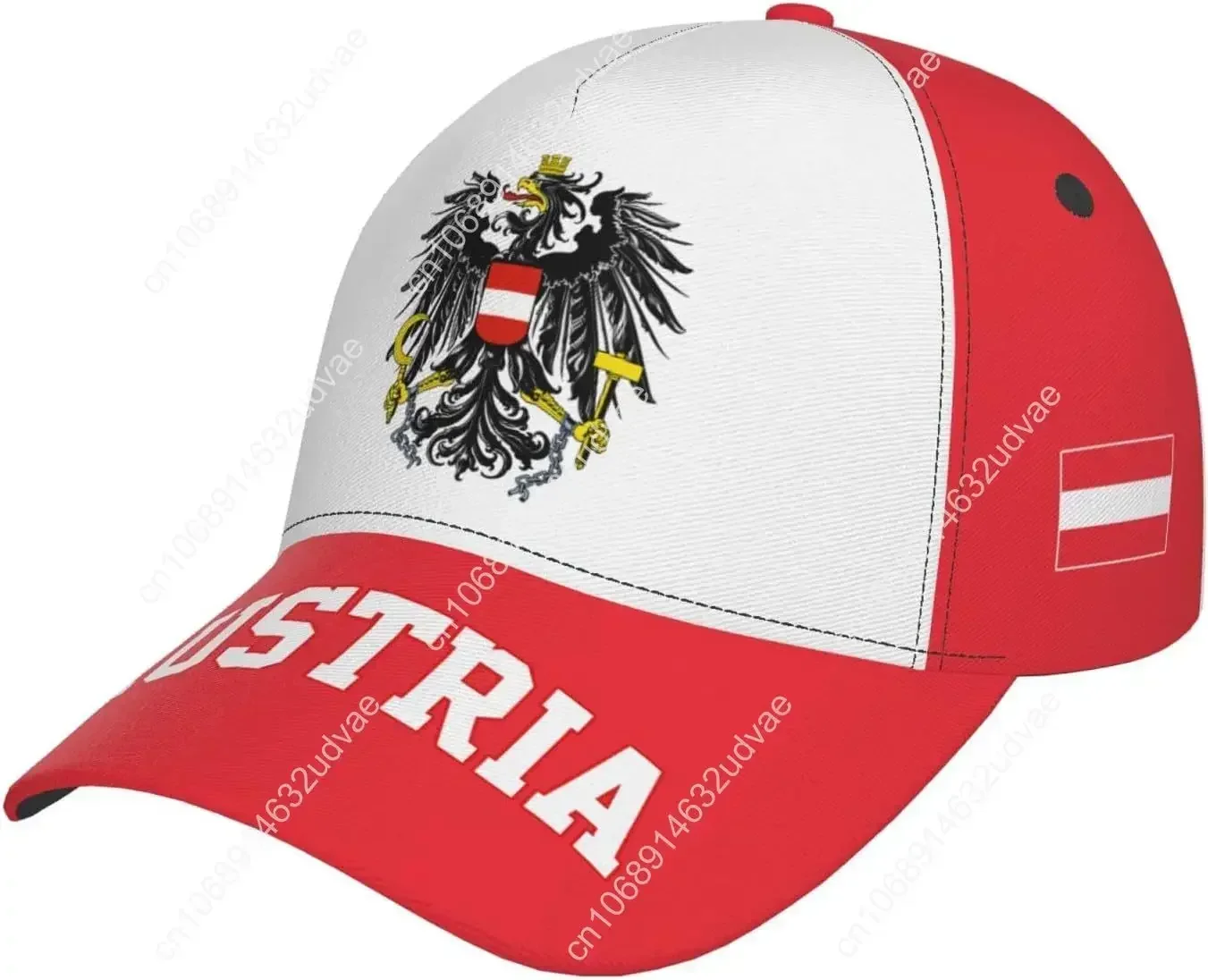 Austria Flag Austrian Baseball Cap Full Print Adult Men Hat Patriotism Supporter Soccer Caps Black