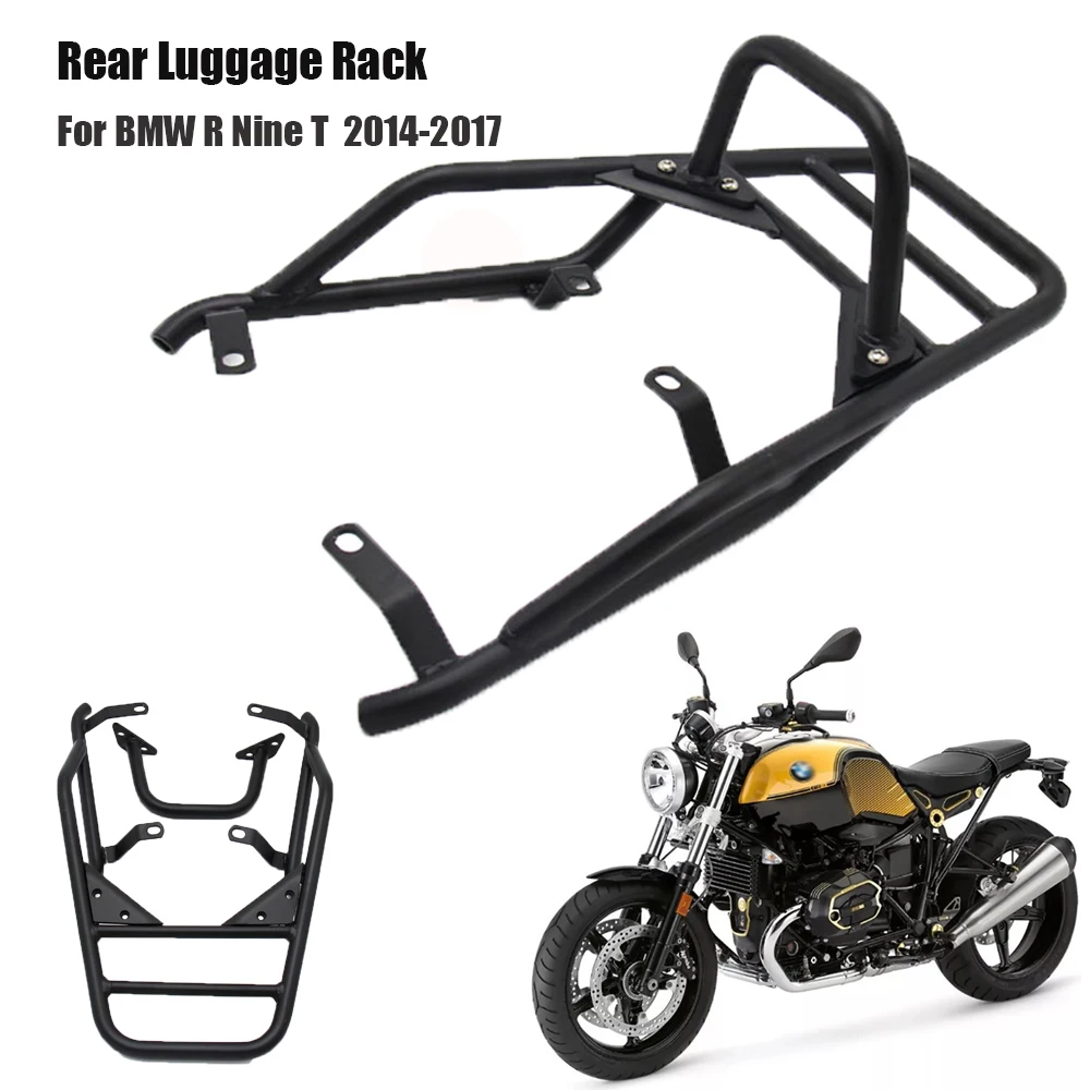 

Motorcycle Rear Luggage Rack Carrier Support Shelf Holder Passenger Hand Rail Bar Grip For BMW R NINE T NineT R9T 2014-2017 2015