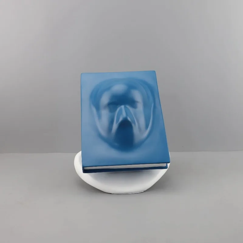 European Resin Human Face Book Sculpture Ornament Abstract Art Figure Small Statue Living Room and Office Book Decoration Gifts