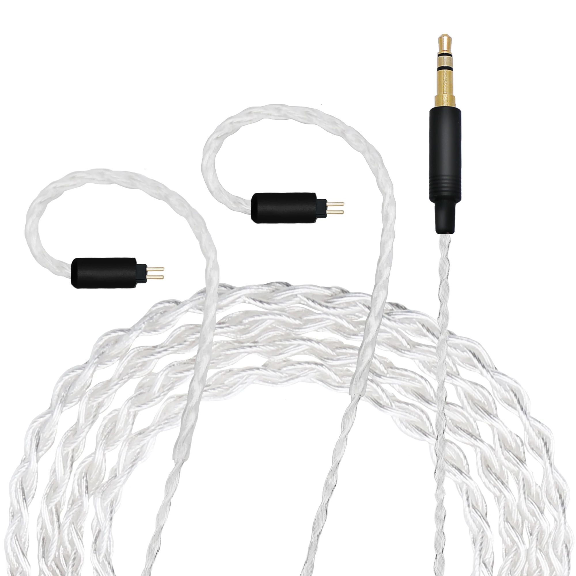 PIROLE 8-ядерный 6N монокристаллический медный посеребренный Hi-Fi кабель для наушников 3,5 мм штекер 2-контактный разъем 0,78 для TRN SE535 UE900 W80