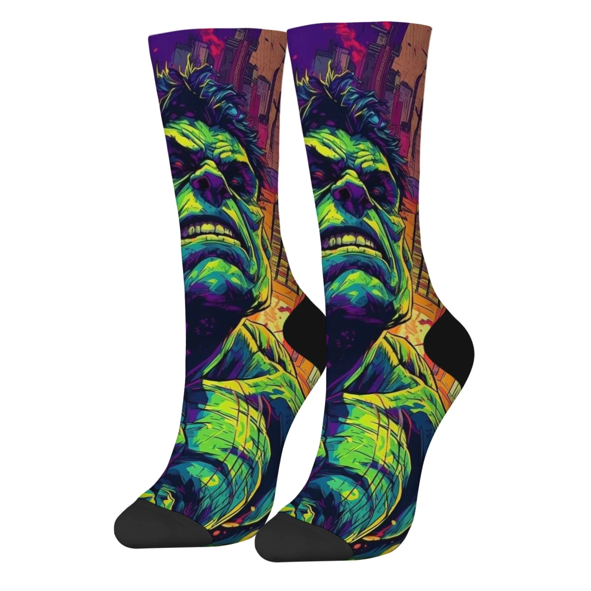 Men's Harajuku Street Fashion Socks Retro Comic Giant Hero Theme Novelty Funny Happy Socks Hip Hop Casual Comfort Ideal Gift