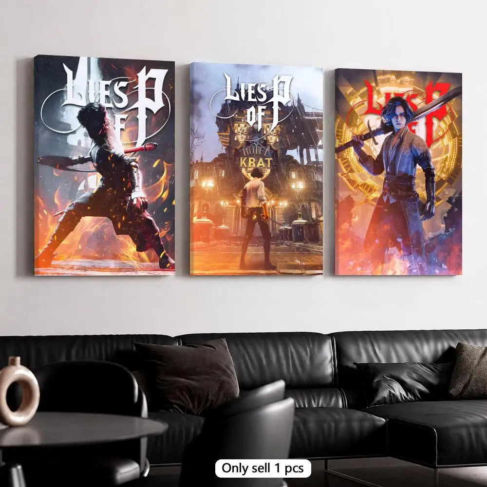 Game L-Lies of P Framed Wall Painting Canvas Poster Wooden Stretcher Frame Inner Frame Kit for Wall Art Painting