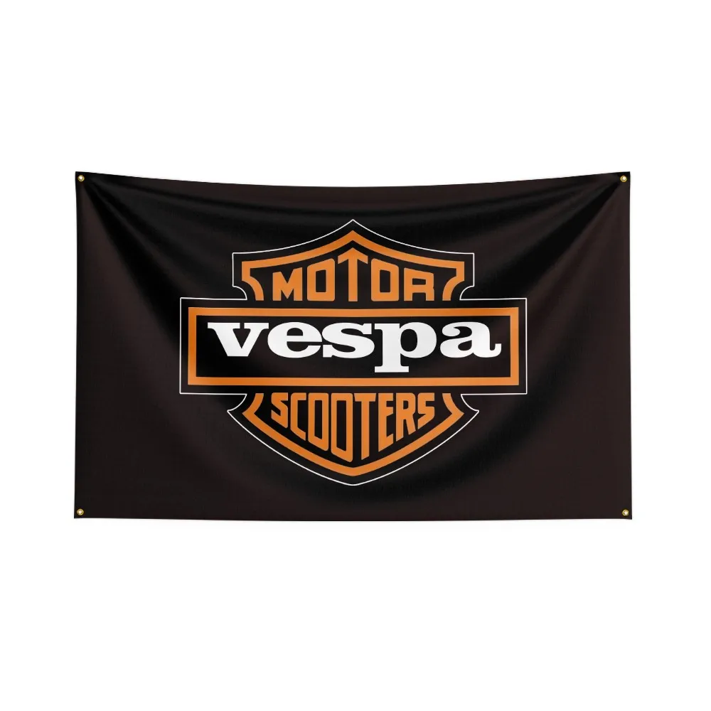 Italy Vespa Scooter Flag Polyester Digital Printing Moto Banner