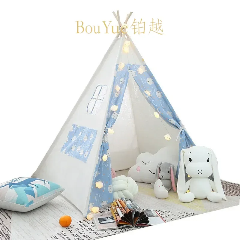 Indian Teepee Tent for Kids Indoor Playhouse Boys Girls Baby Wigwam Castle Small House Children Game Room Toy Gift