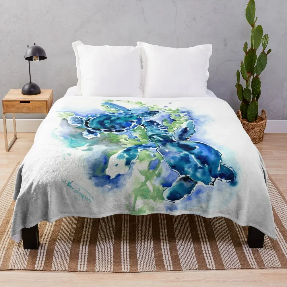 

Sea Turtles Turquoise BLue design Throw Blanket Soft Bedroom Blanket for Night Sleeping
