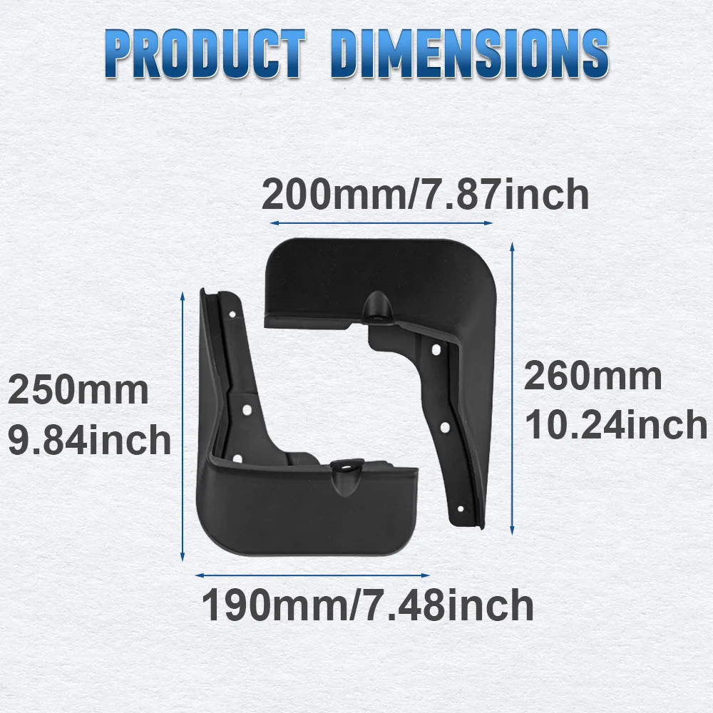 Fender Mudflaps Front+Rear Mud Flaps Guard Mudguards Mud Flaps Black for Hyundai Sonata(Not for N-Line) 2024-2025