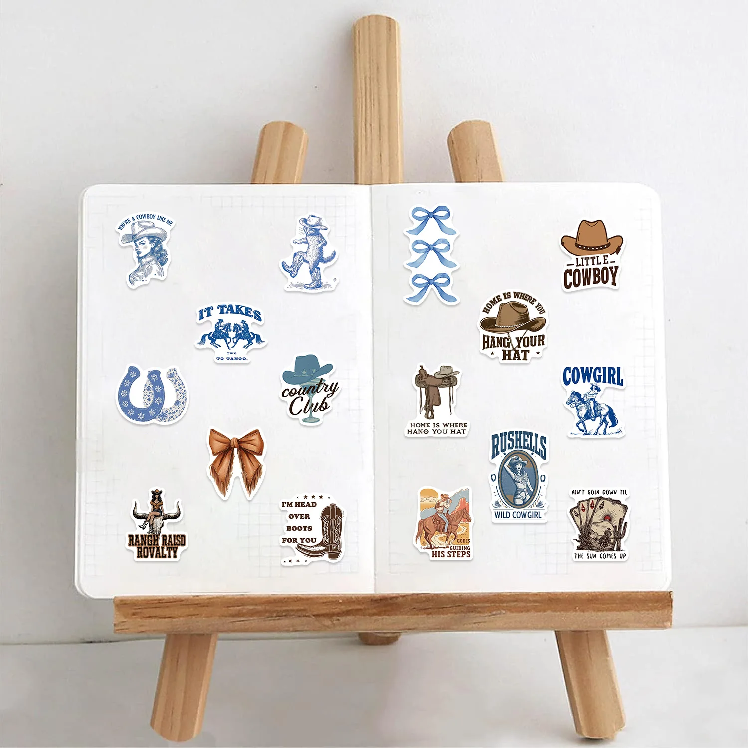 10/30/50 個ブルーブラウンデニムかわいい落書きステッカースーツケーススケートボードラップトップ荷物電話カースタイリングデカール Pegatina