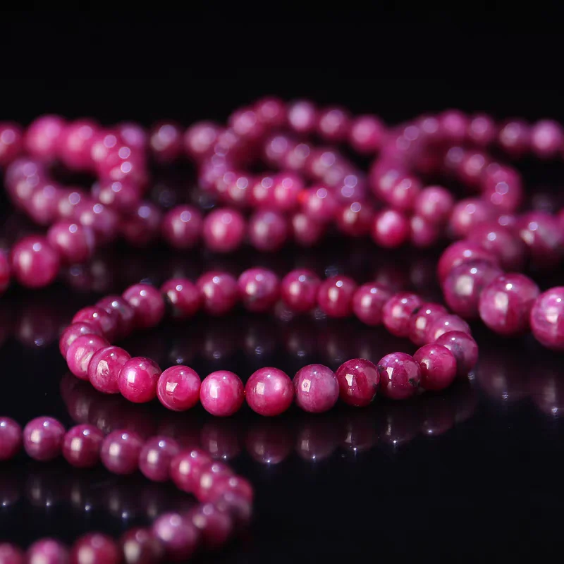 

Natural Red Ruby Beads Bracelet Gemstone Healing Rare Stone Women Men Rubi Ruby Jewelry AAAAA