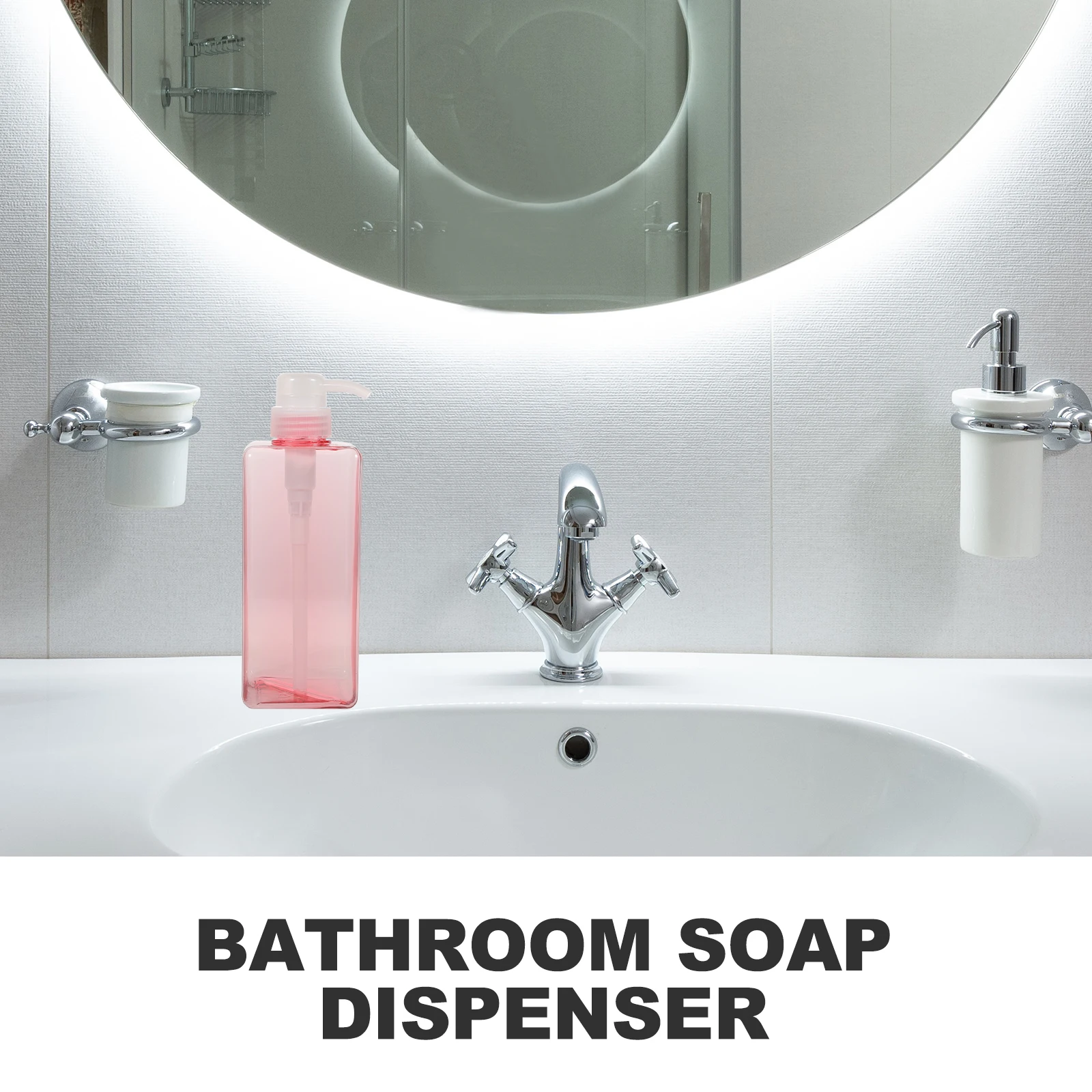 

2Pcs Body Wash Bottle Durable Shampoo Dispenser Pump Refillable Lotion Container Essential Oil Home Bathroom Hotel Pink 650ml