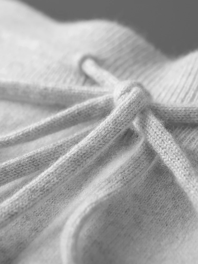 Celana Panjang Pria Mewah 100% Wol Merino Rajut Tebal Model Kaki Lebar Hangat Kasual Bisnis Warna Solid Lembut untuk Musim Gugur dan Musim Dingin