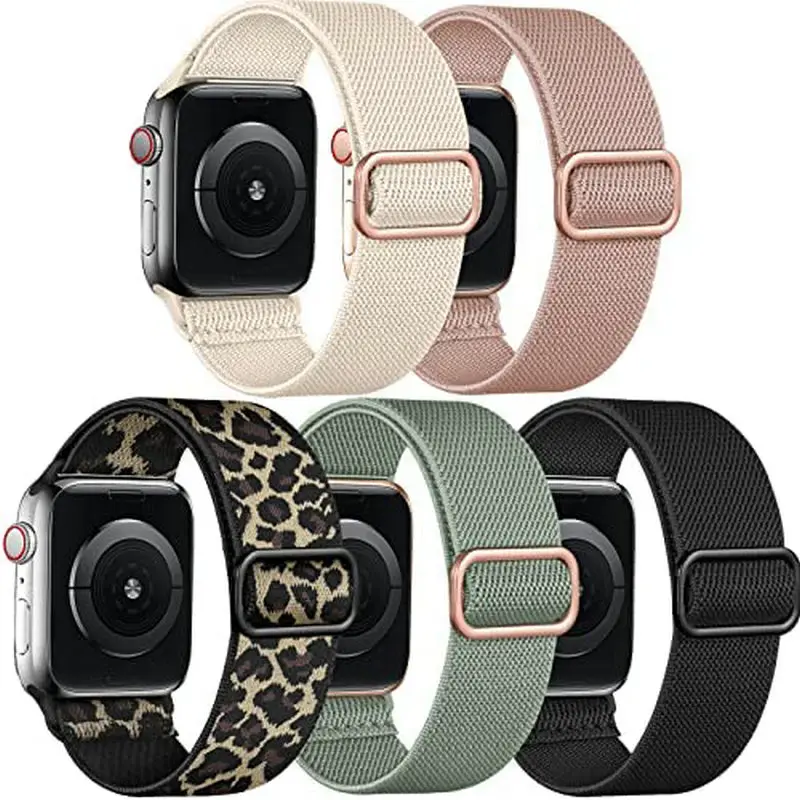 Elastic Strap for Apple Watch Band 45mm 44mm42mm49mm 38mm40mm41mm Nylon Stretchy Bracelets for Apple Watch Strap Iwatch 9 8 7 6