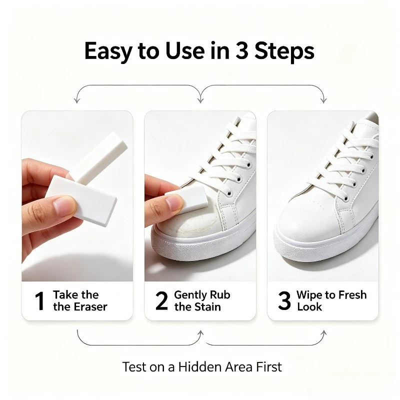 1PCS Waterless Shoe Cleaning Eraser, Multi‑Purpose Rubber Stain Remover Scrub Tool for Sneakers Casual Daily Footwear