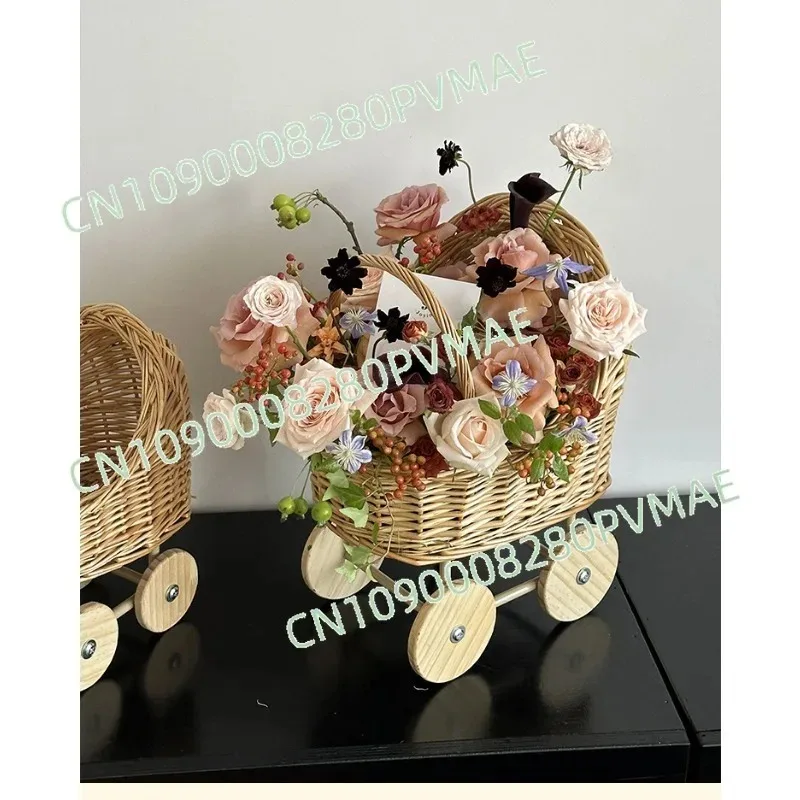 DIY Flower Arrangement Basket -  Stroller Style Home Decor Storage Organizer