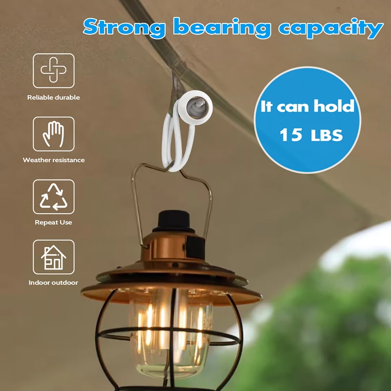 ●50 Pcs Bungee Cord with Balls Elastic Ties Bungee Toggles Ties for Marquees,Tents Banners,Flag Poles,Tarp (White)-ABFB