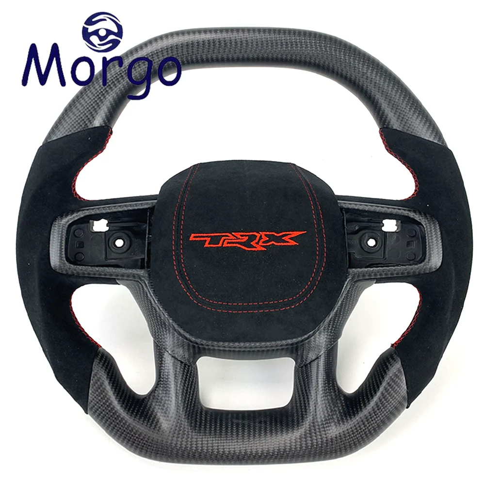 Interior Accessories Customized Matte Carbon Fiber Cars Steering Wheel for Dodge RAM 1500 2500 3500 TRX Racing Style Design