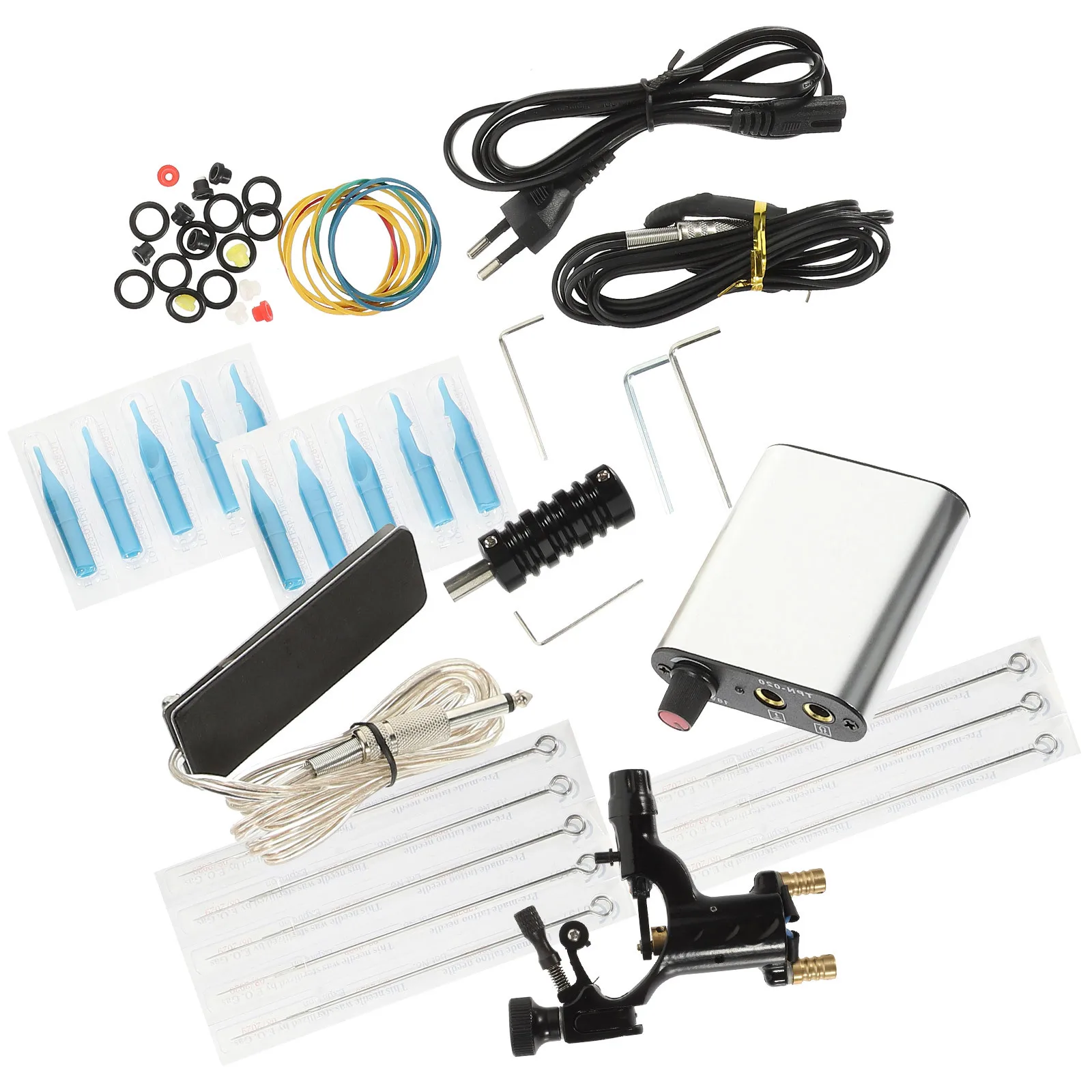 

1Set Rotary Tattoo Machine Kit Professional Portable Lightweight Design for Artists Beginners with Stable Tattoo Needles and