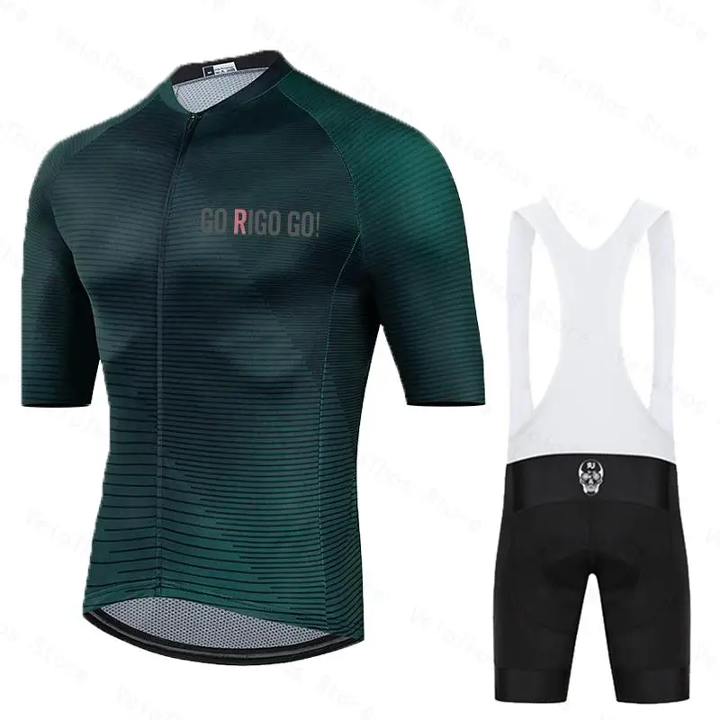 go rigo go Cycling Set Short sleeve Jersey and Bib Shorts Pro Race Men Summer Breathable Bicycle Clothing Suit MTB Ropa Maillot - view 3