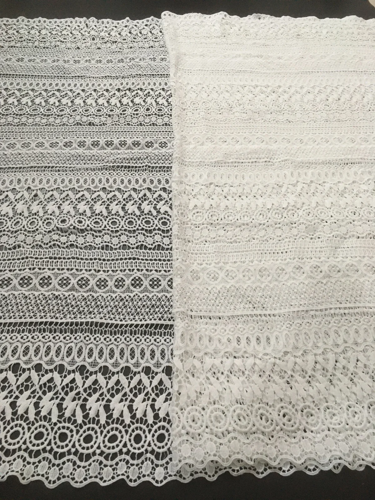 White Water Soluble Lace Fabric African Milk Silk Cord Lace Fabric Nigerian Guipure Lace Fabric For Party Dress Sewing PJFT2201B
