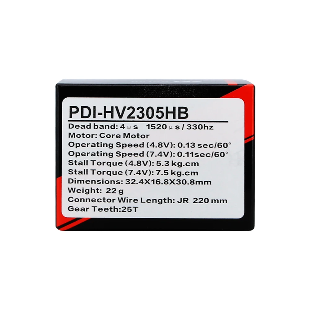 JX PDI-HV2305HB 高電圧 7.4V 高トルクメタルギア IP67 防水デジタルサーボ 7.5kg.cm 1/10 RC カーボートロボット用