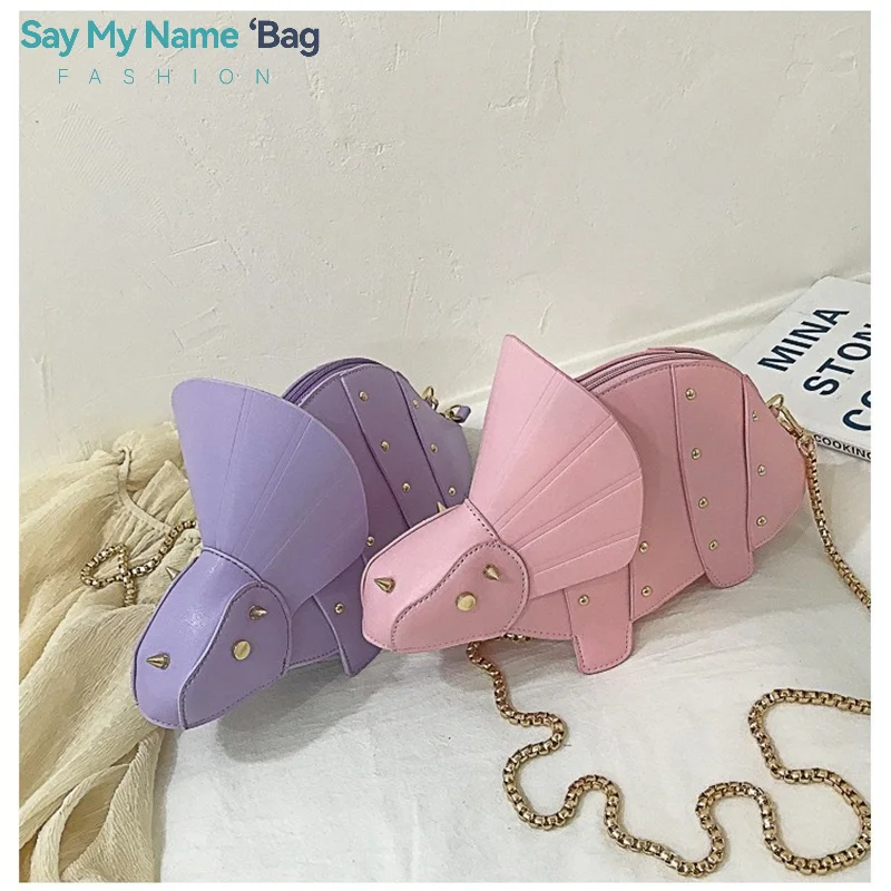 

Triceratops Mini Crossbody Bag for Women Purses and Handbags Fashion Shoulder Chain Bag Clutch Chic Girl's Designer Bags