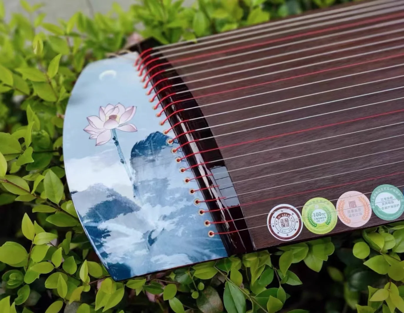 Guzheng 125cm Instrumentos de cordas chineses com padrão de lótus