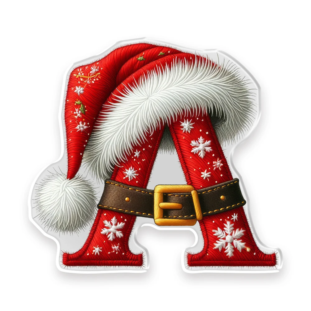1pcs Christmas Letter Shoe Charms with Santa Hat & Snowflake Design, Festive Shoes Decoration for Clogs & Sandals