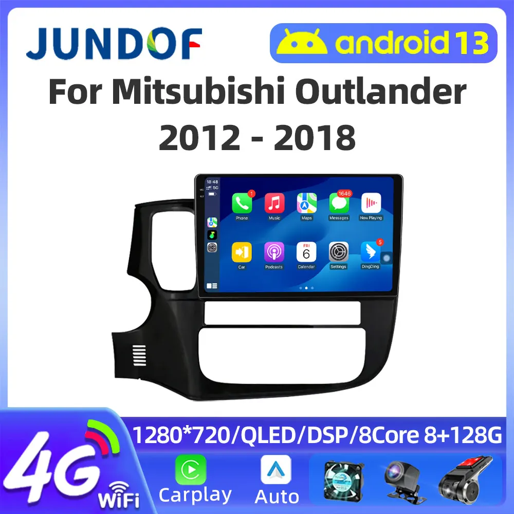 

JUNDOF Wireless CarPlay Android Auto Radio For Mitsubishi Outlander 3 2012-2018 4G Car Multimedia GPS 2din 2Din BT