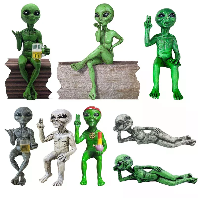 Esculturas y estatuas de jardín alienígena, estatua de resina alienígena, adorno de patio, la mejor decoración artística para interiores, exteriores, hogar o oficina, coleccionable
