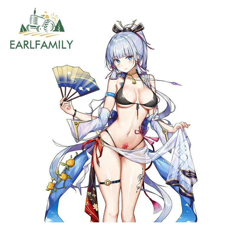EARLFAMILY 13cm X 9.8cm Sangonomiya Kokomi Genshin Impact Swim Suit Car Stickers Cartoon Fashionable Decals Car Stylings