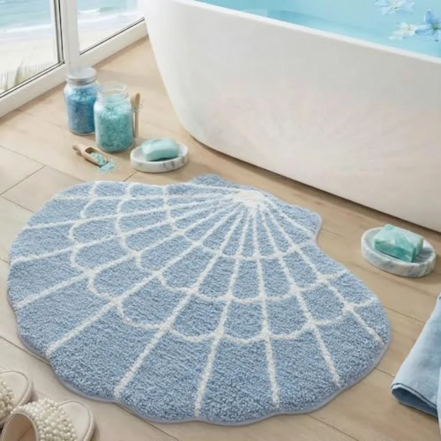 

Коврики для ванной с морскими ракушками, нескользящие, моющиеся, 30x38, ультрамягкие, милые, впитывающие, быстросохнущие, в морском стиле