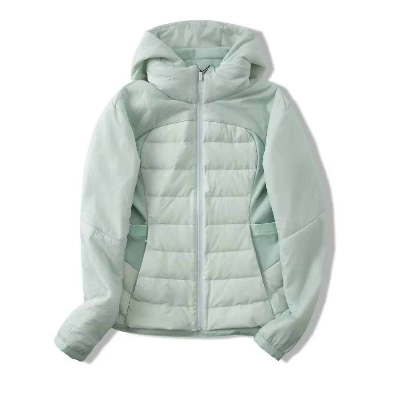 2025 Autumn/Winter New Women's Hooded Down Jacket Waterproof Fabric Outdoor Running Sports Leisure Coat Light Luxury Quality