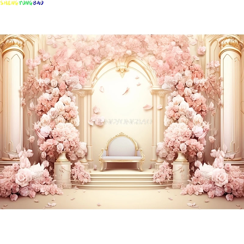 

Multi Colors Pink Red Flowers Wall Photography Backdrops Valentine's Day Roses Decorate Bouquet Wedding Scene Background FL-04